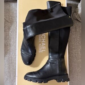 Michael Kors Black Leather Ridley Tall Boots 8.5